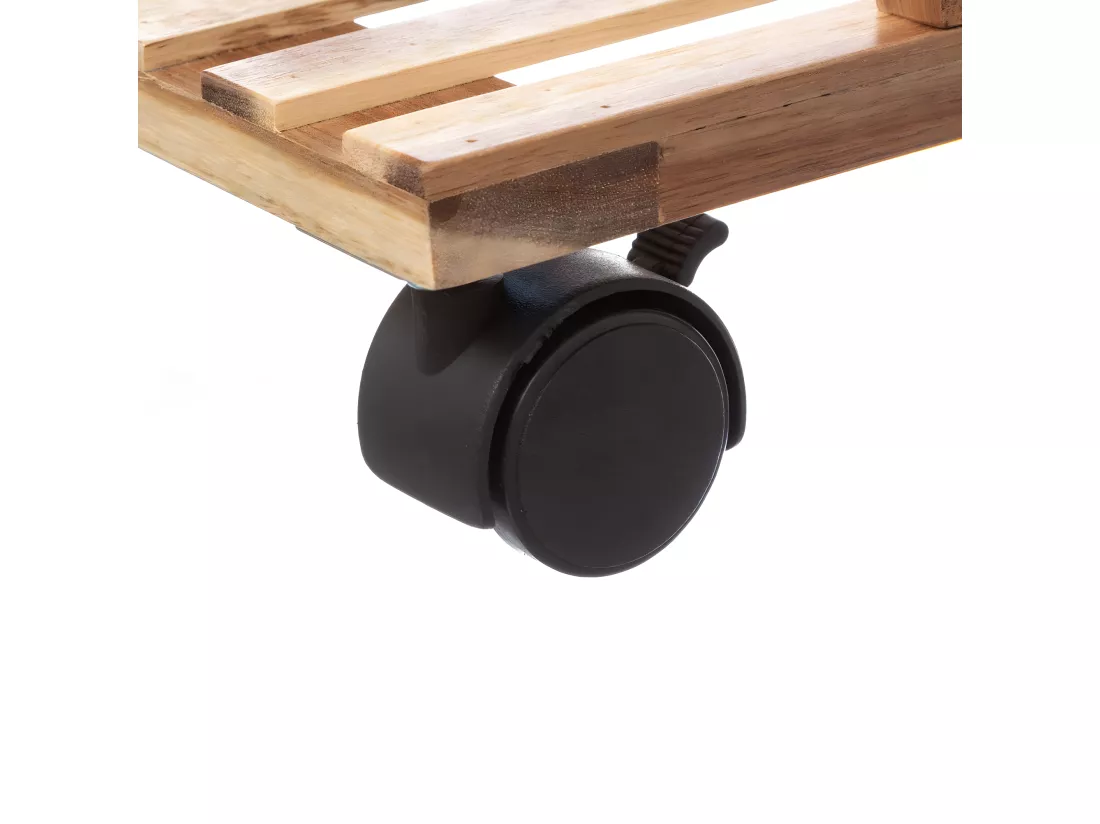 Desserte roulante 4 niveaux en Bambou et Bois Noir H 87 cm