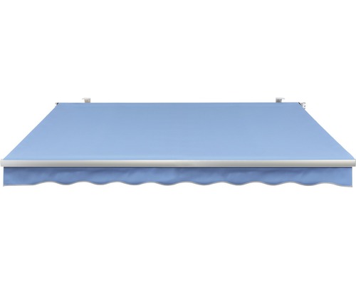 SOLUNA knikarmscherm Concept 3x2, doekdesign 8204, frame zilver E6EV1 geanodiseerd, aandrijving rechts inclusief slinger
