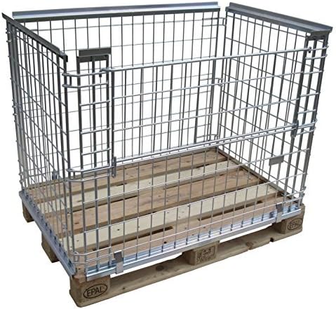 GERSO Gitteraufsatzrahmen für Europaletten Gitterbox EPAL 120x80cm aus Metall belastbar ideal für Warenlager Logistik