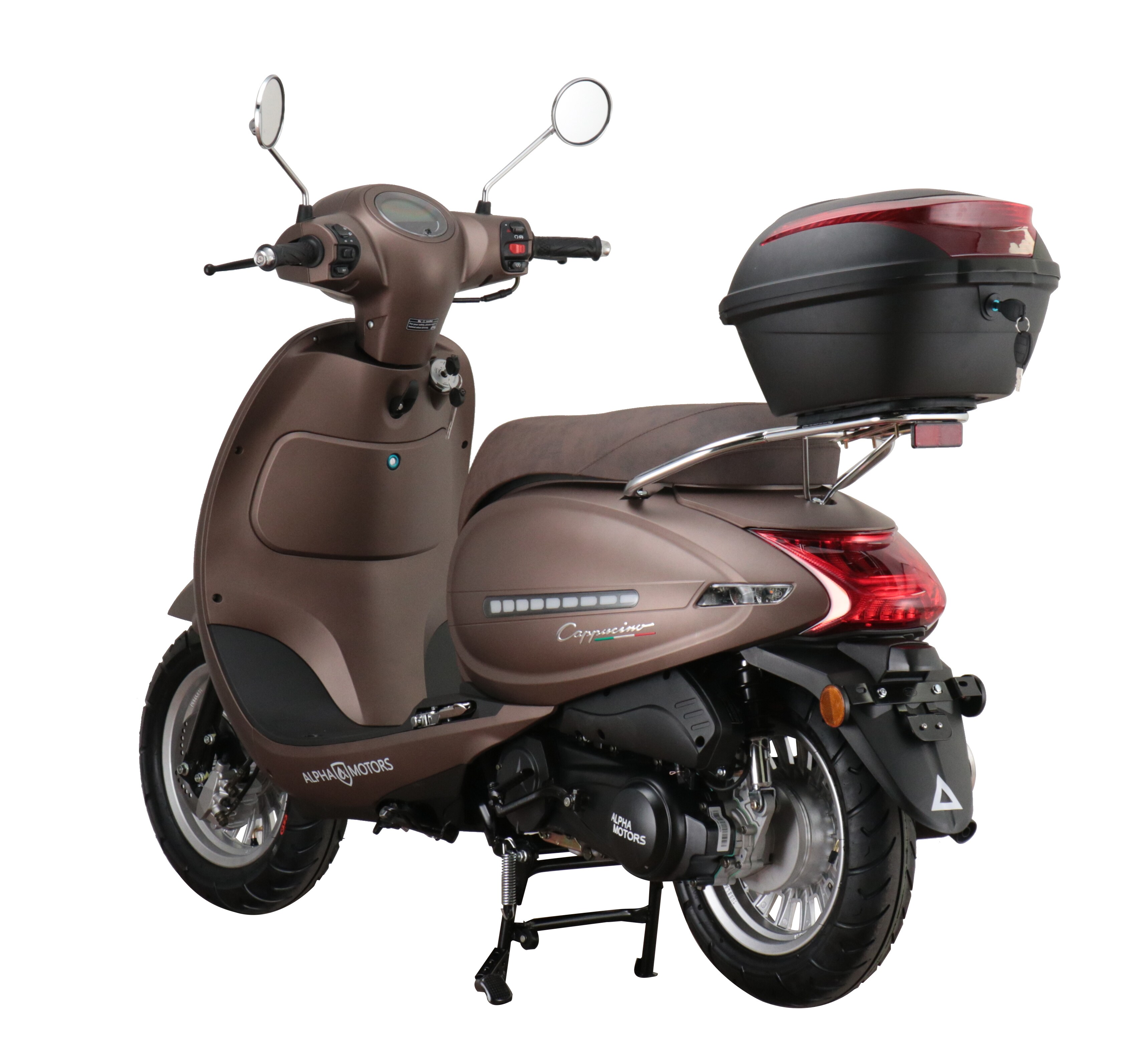 Alpha Motors Motorroller Cappucino 125 ccm 85 km/h EURO 5 mattbraun inkl. Topcase