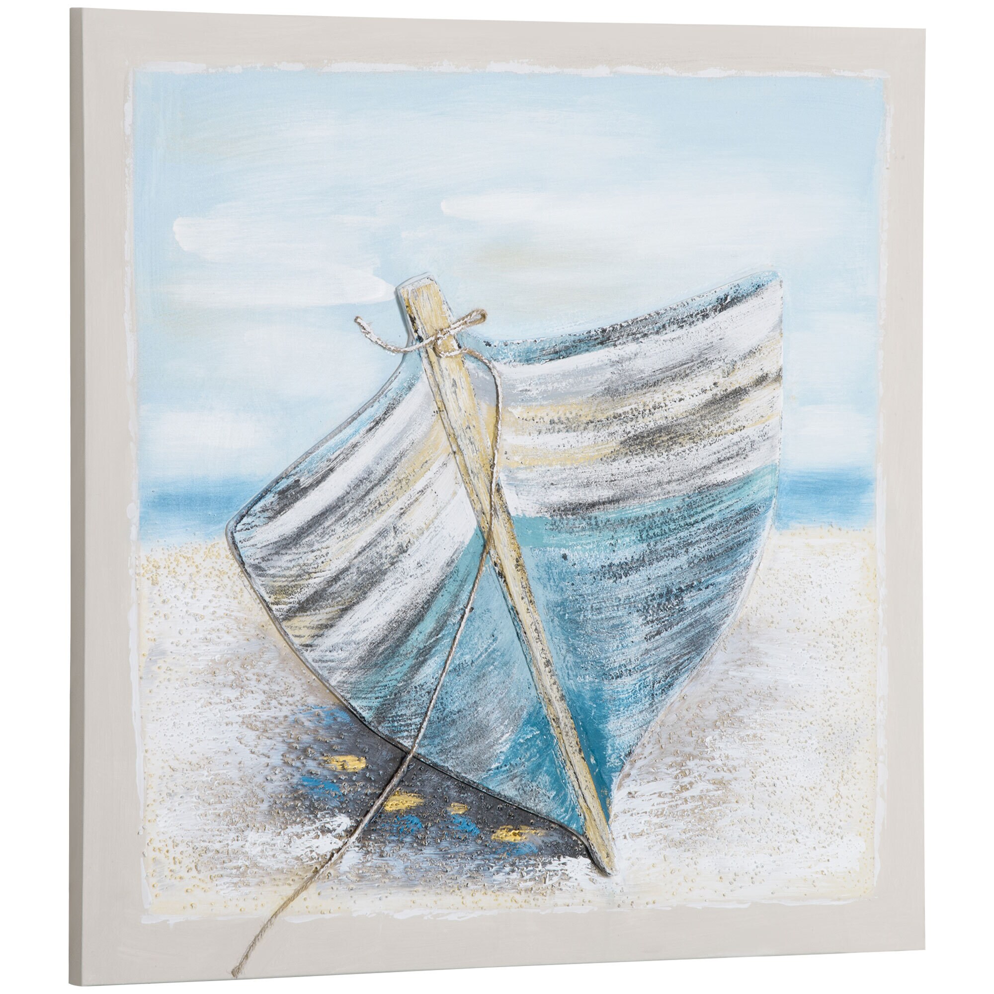 HOMCOM Wandbild mit Kieferholzrahmen bunt 80L x 80B x 2,8H cm