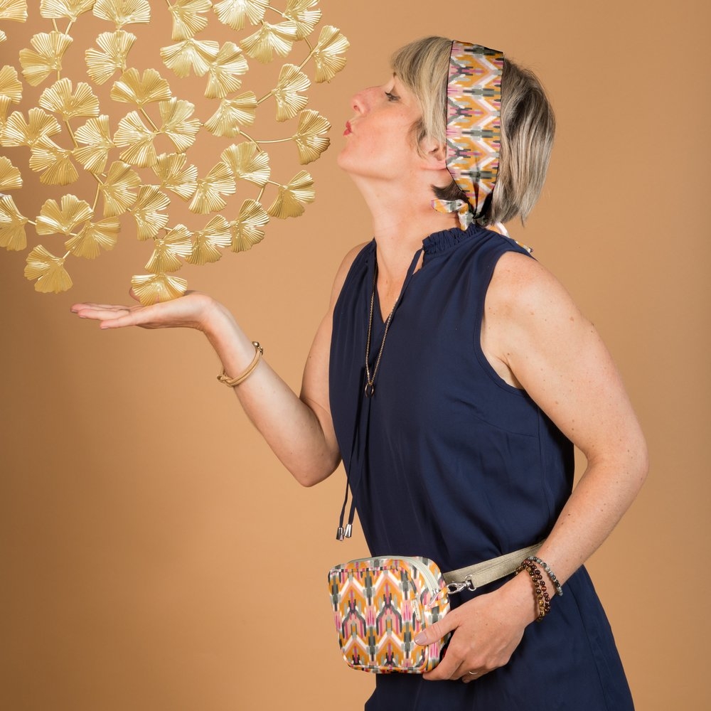 Pochette Banane Ikat Ocre