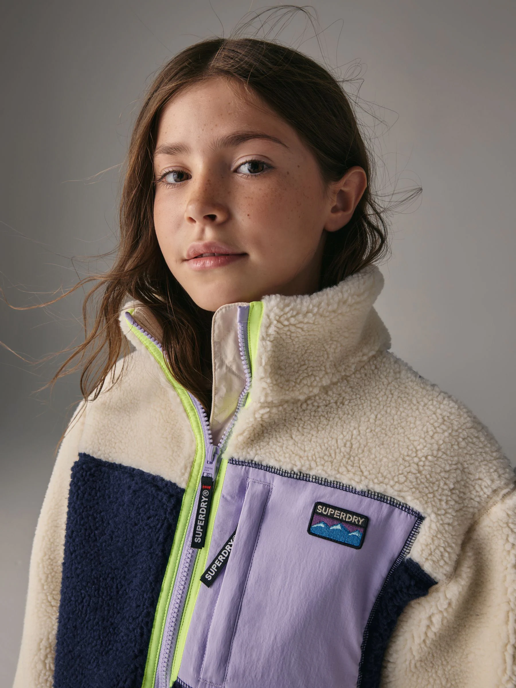 Paars - Superdry - Jack met rits en borgvoering