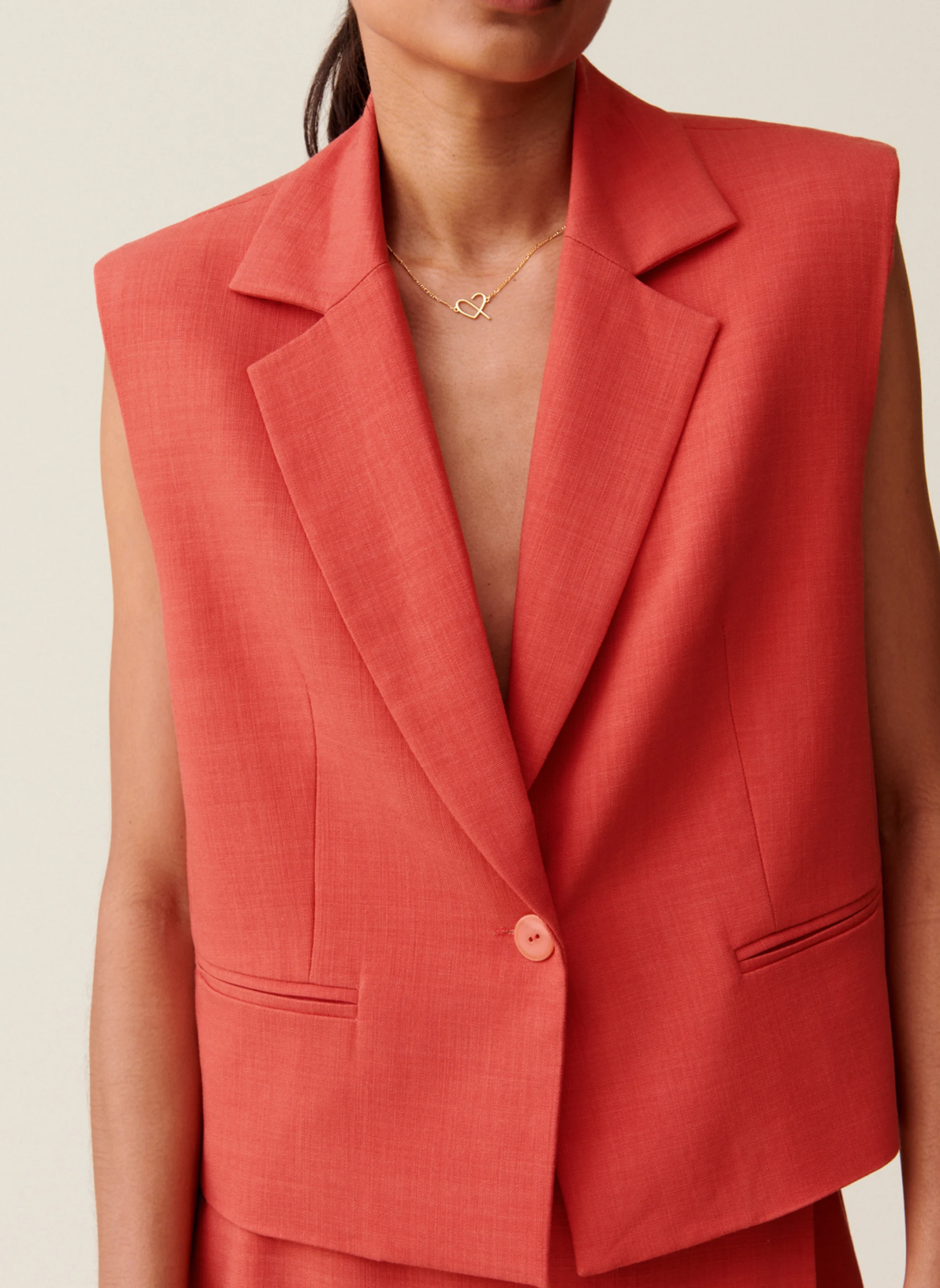 Blazer sans manches| Rouge