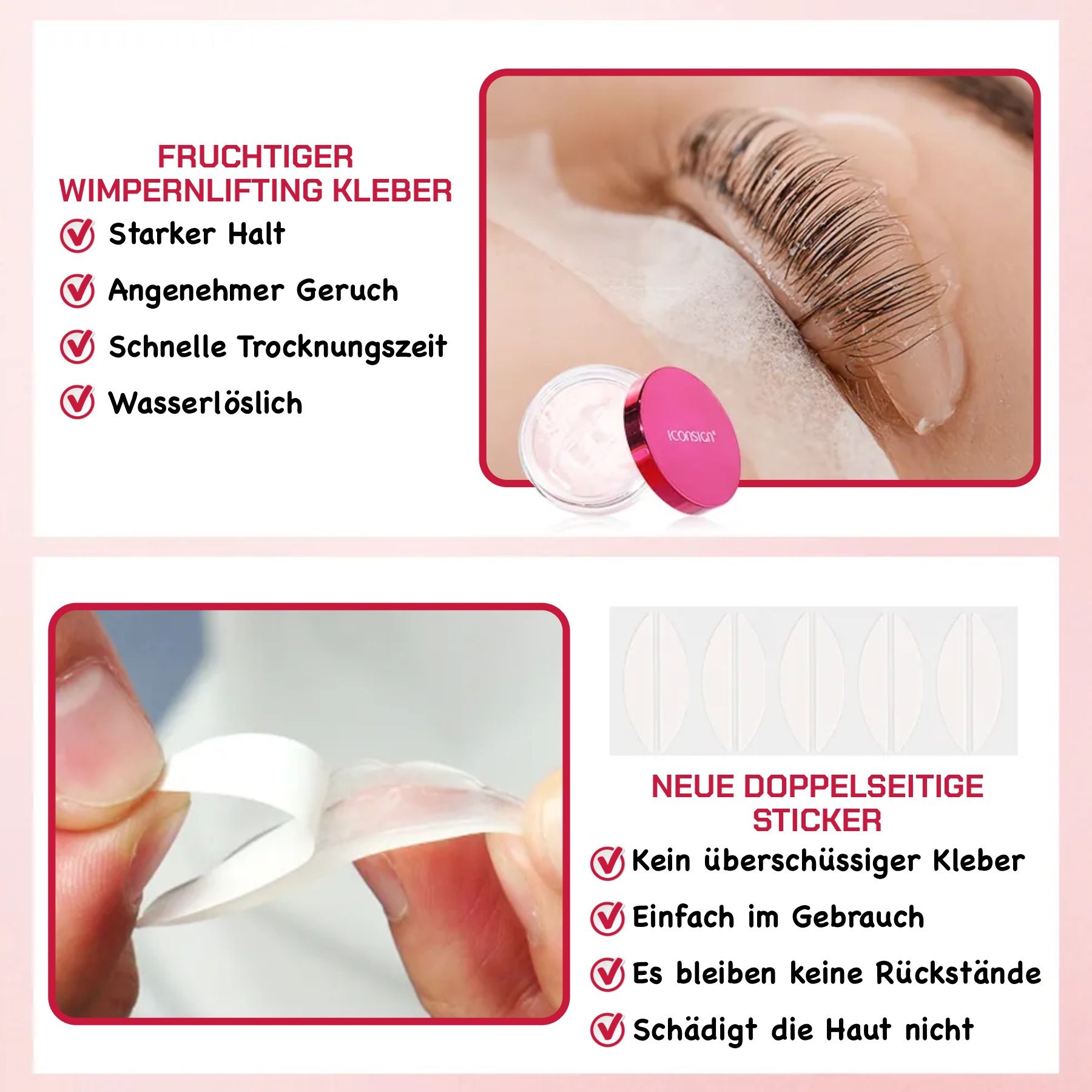Iconsign Wimpernlifting Set der 2 Generation mit Cream Kleber