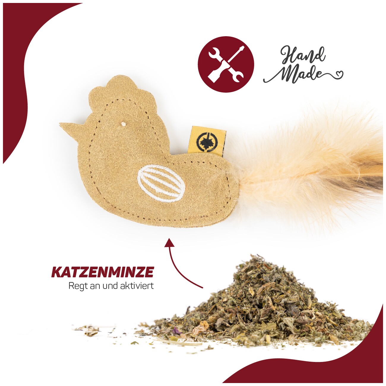 Canadian Cat Company Duftkissen aus Leder | Katzenminze | Huhn