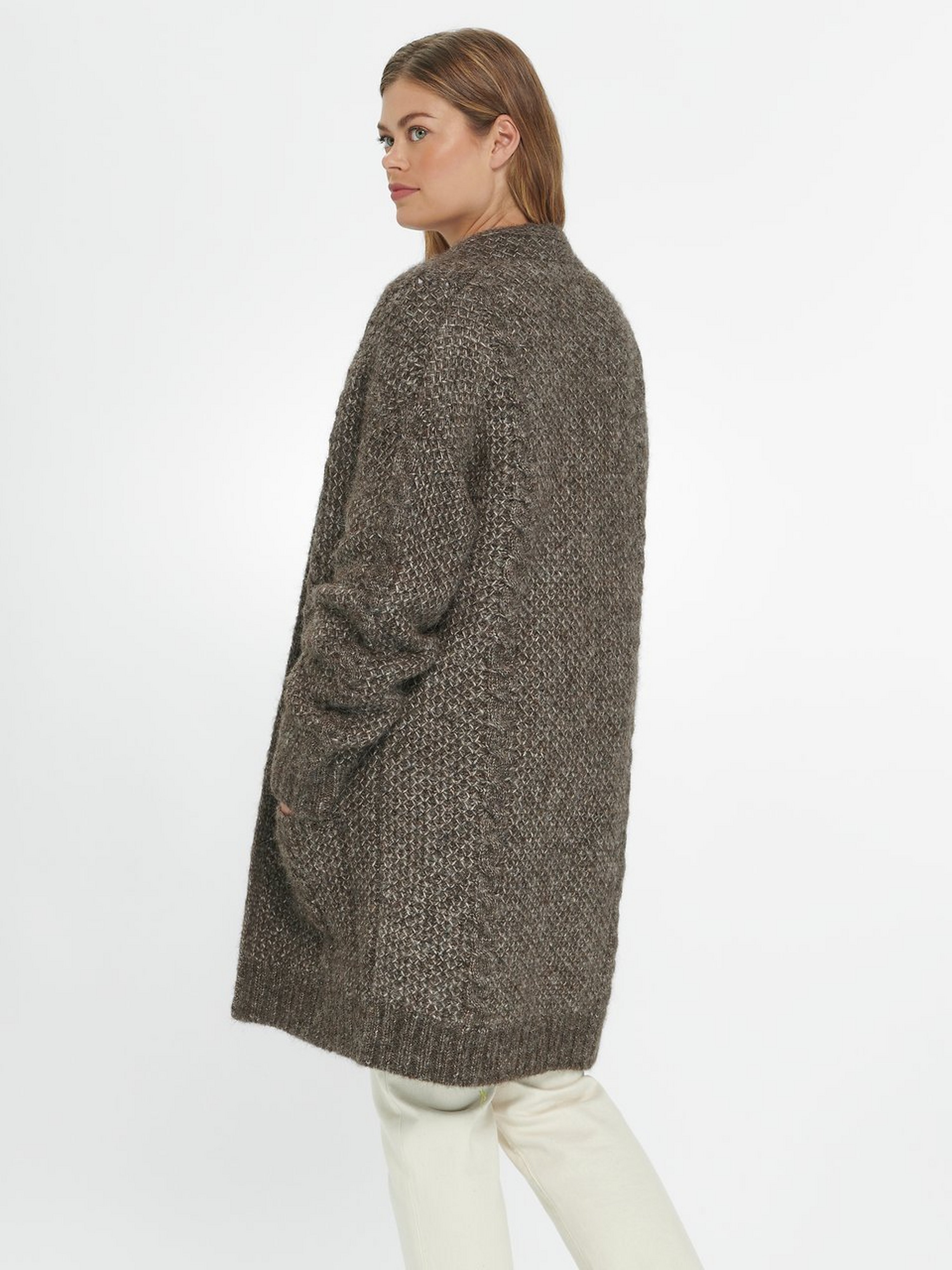 Long-Strickjacke