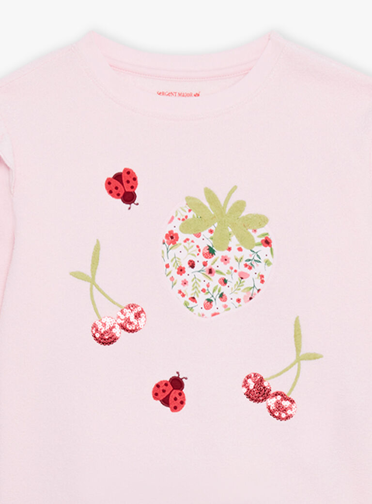 Ensemble pyjama rose pâle à et motifs fantaisie