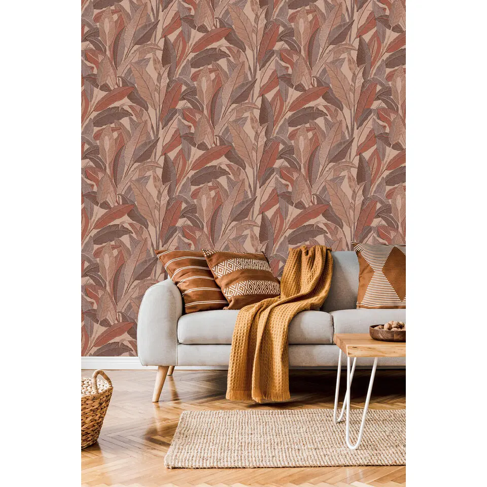 Dutch Wallcoverings Vliesbehang Renaissance leaves - rust - 10,05m x 53cm