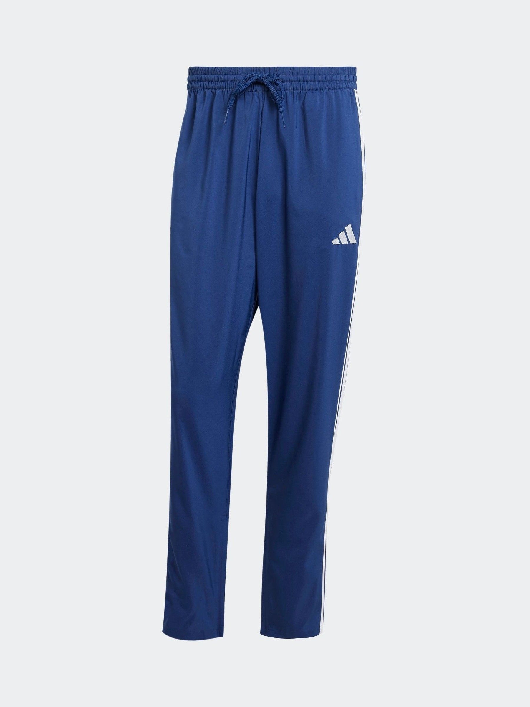 Blauw - adidas Essentials 3-Strepen Stanford joggingbroek met open zoom