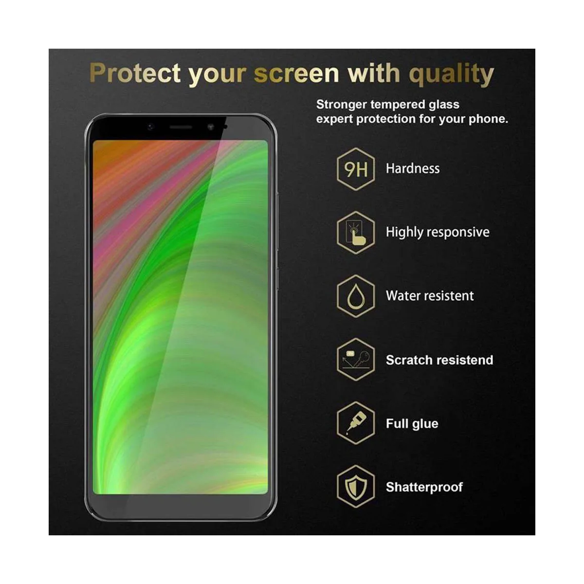 Xiaomi Mi A2 / Mi 6X Skjermbeskytter Skärmskydd (svart)