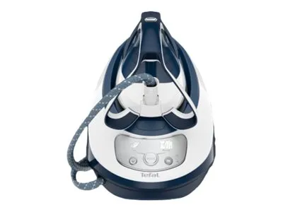 Tefal Pro Express Protect GV9221 - Dampstrygejern med automatisk afbrydelse - såleplade: Durilium AirGlide Autoclean - 2600 W - hvid/blå