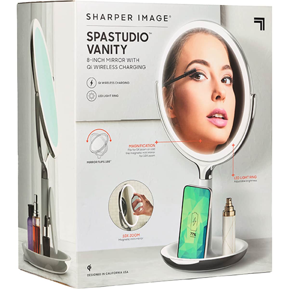 Sharper Image LED sminkespeil med trådløs lader P001307