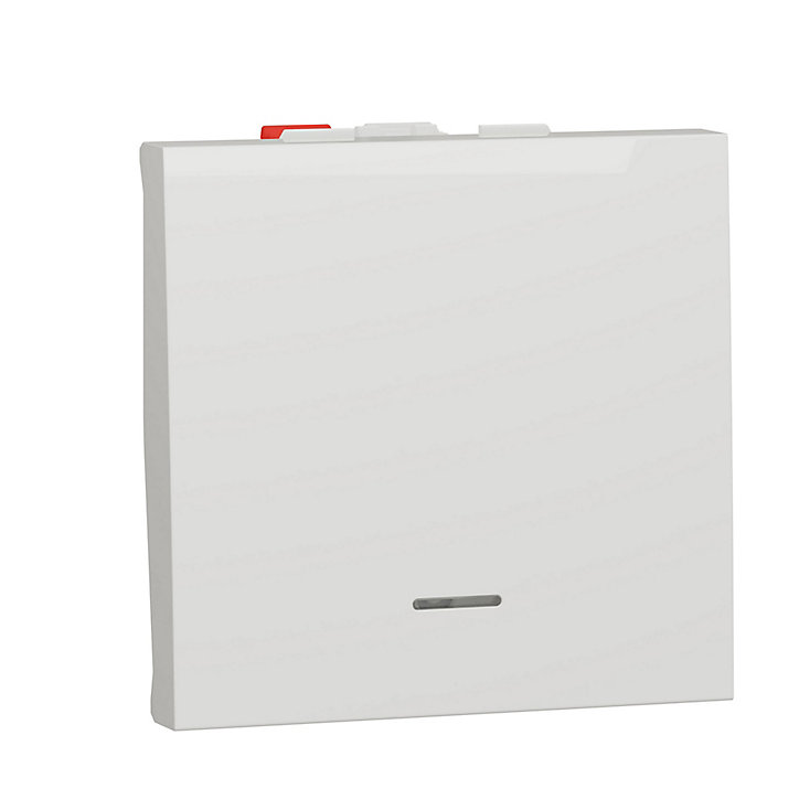 Mécanisme poussoir lumineux 2 modules Schneider Electric Unica Pro blanc