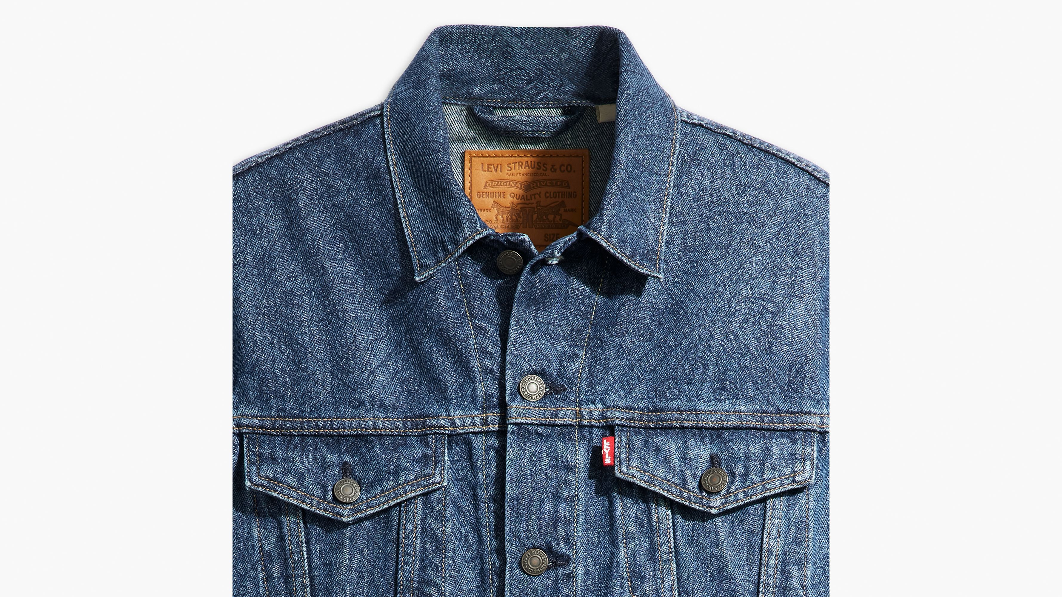 Veste Trucker - Watermarks Embossed - Bleu