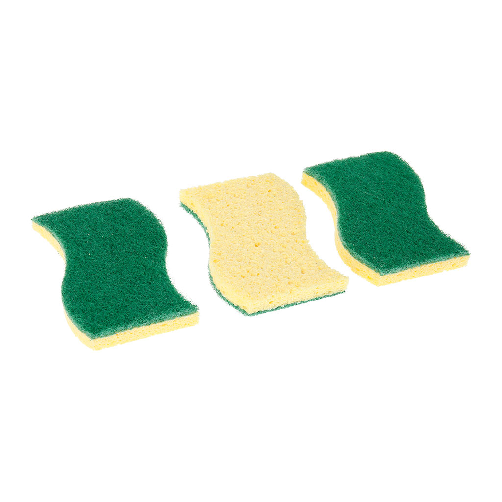 Lot de 3 éponges végétales bi-matière