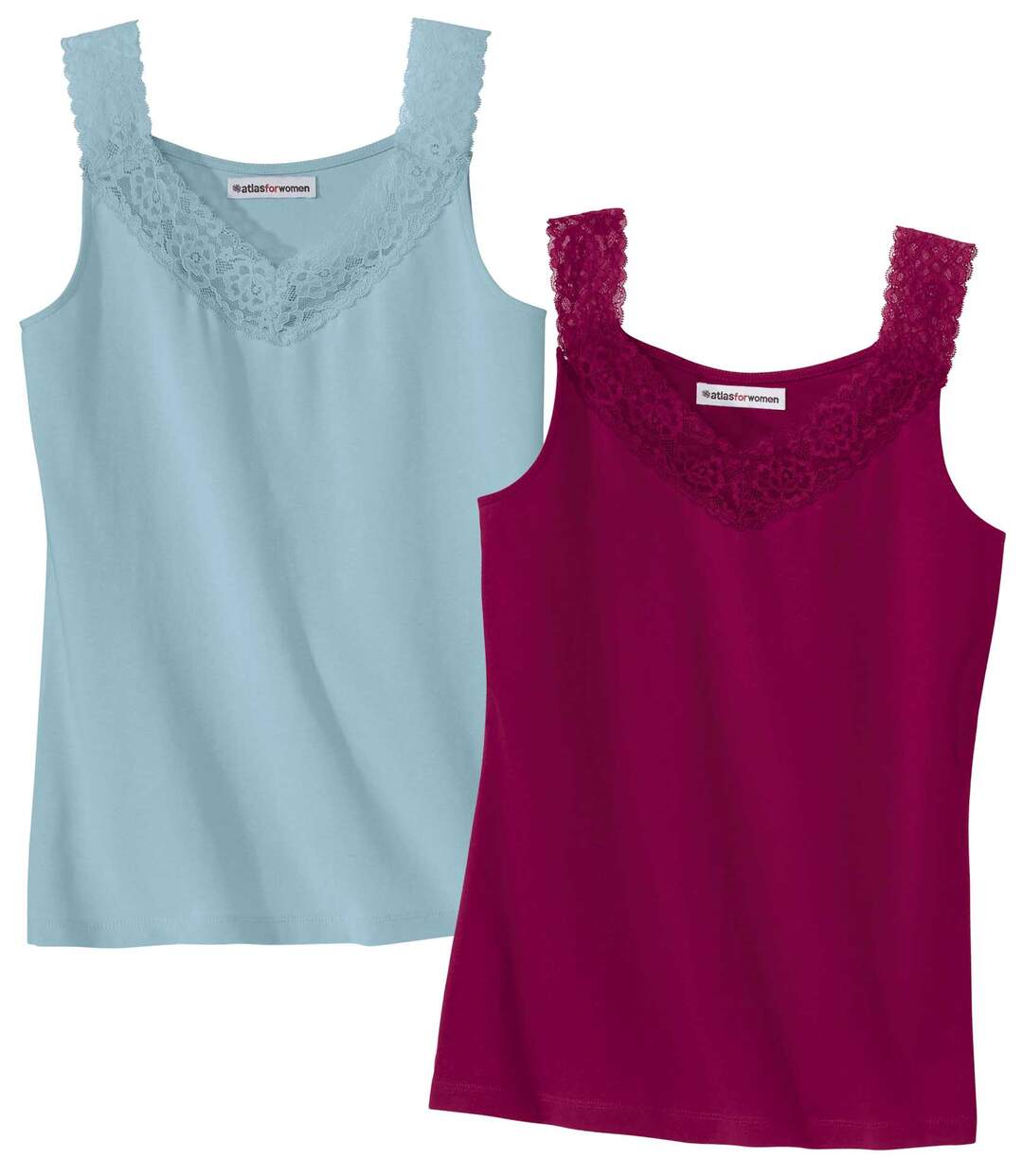 Lot de 2 Débardeurs Stretch Dentelle