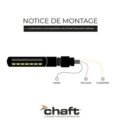 Clignotant Chaft Enigma LED multi fonctions et sequentiel avant (La paire) Universel - Noir