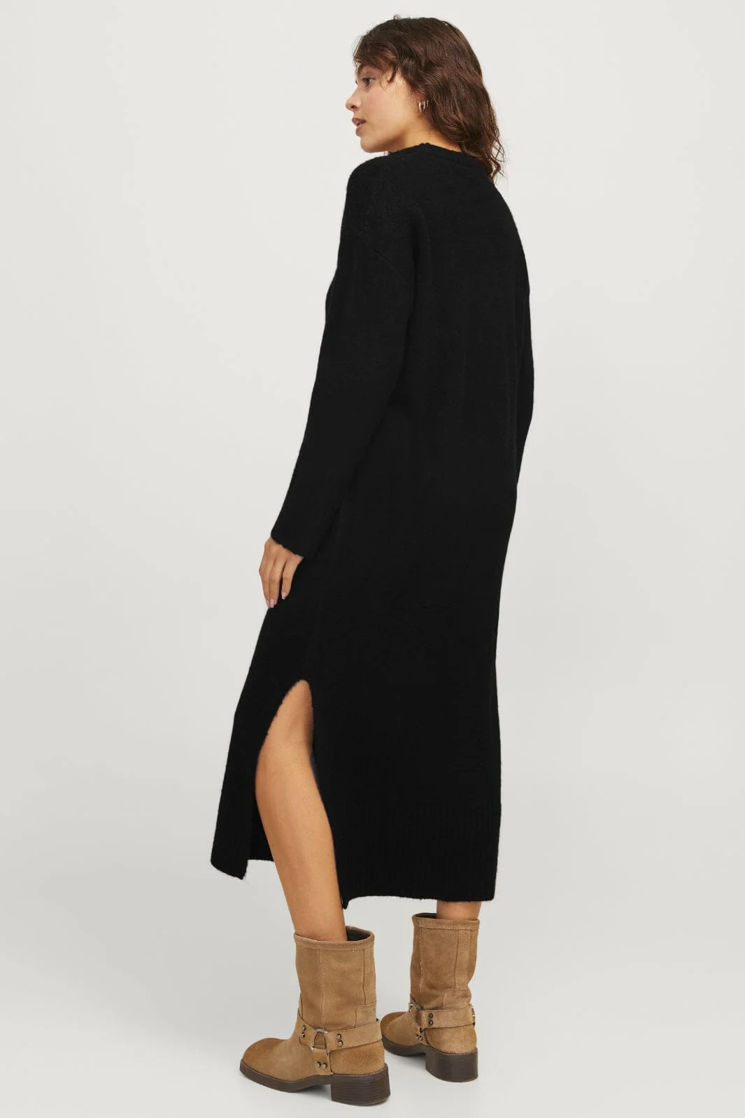 Jjxx Jxoline Diverse Dress Knit 12268051 4641064 black moonbeam neck piping
