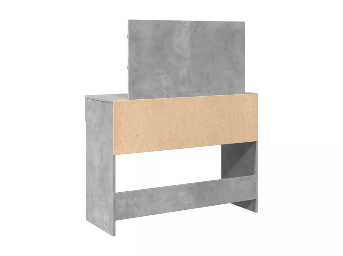 Coiffeuse avec LED gris béton 100x40x120 cm