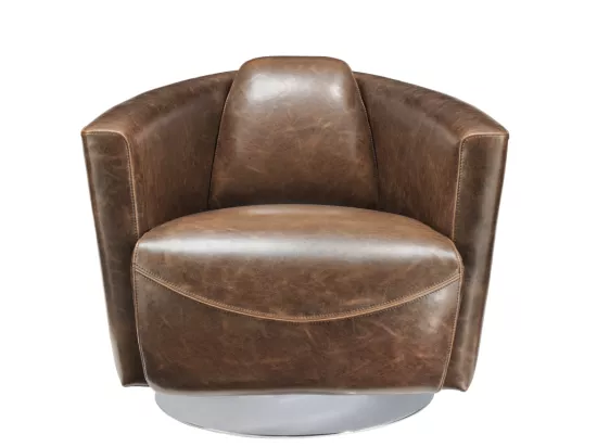 Fauteuil club 100% cuir vieilli FLORENTIN