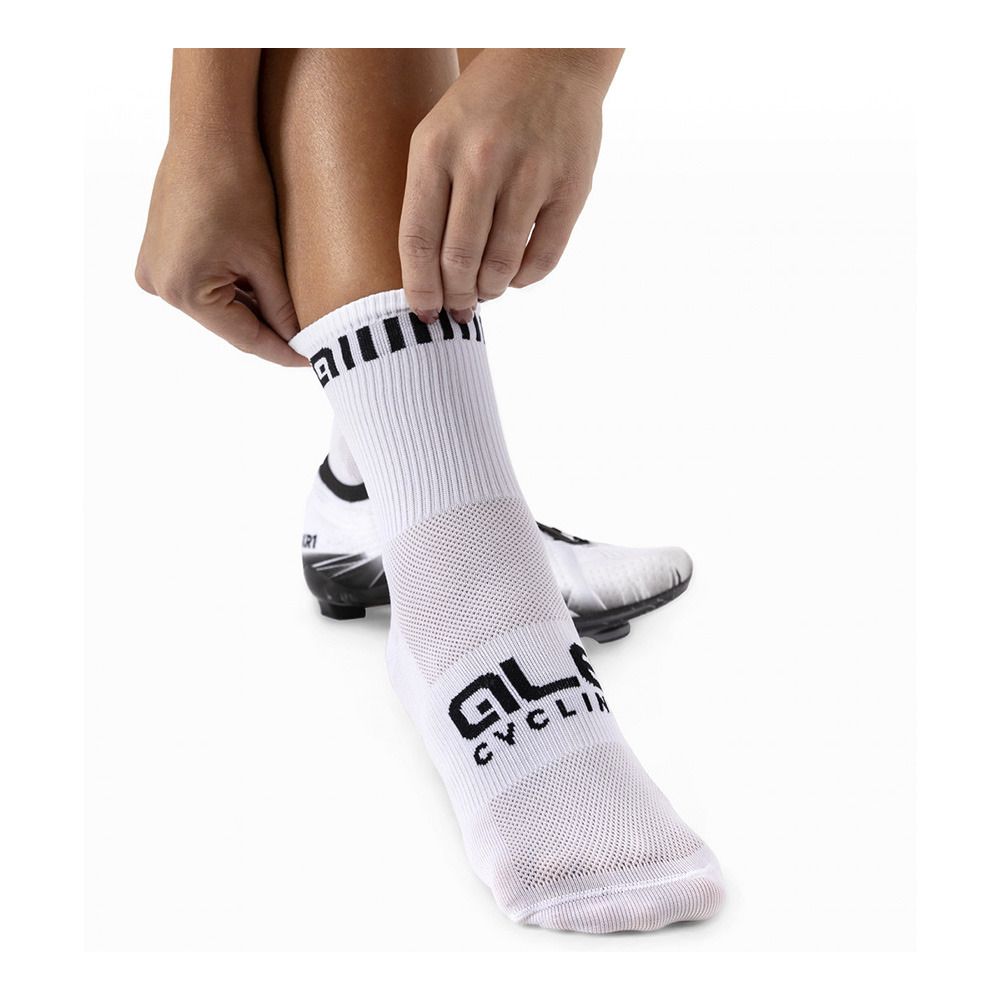 Ale STRADA Q-SKIN - Chaussettes white/black