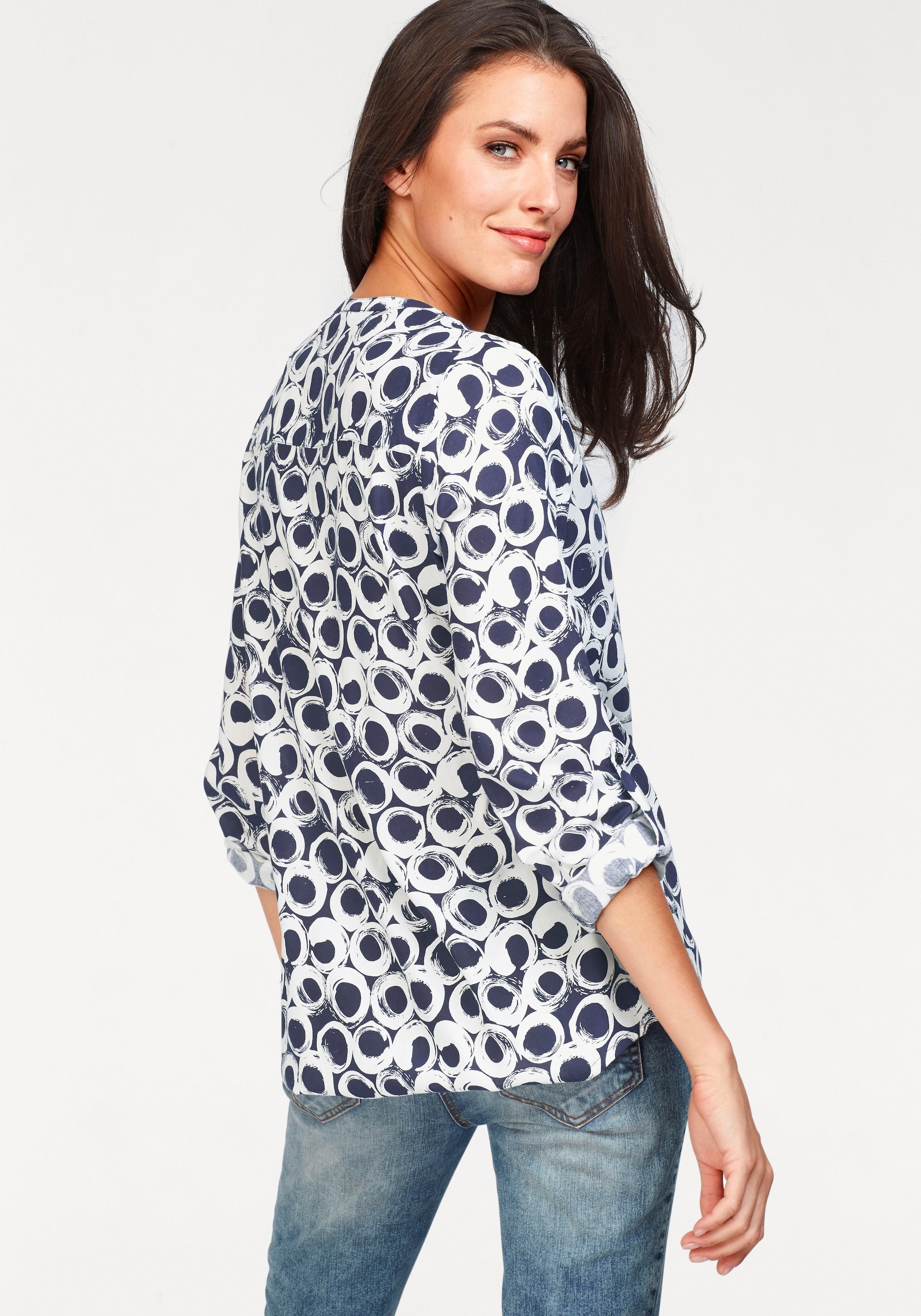 Aniston CASUAL Schlupfbluse , mit krempelbaren Ärmeln