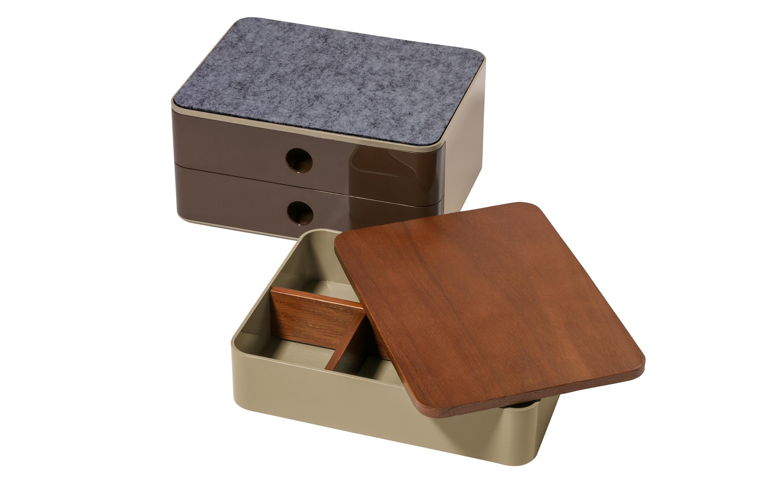 Schubladenbox Allison Smart-Box Plus 2 Schubladen, BraunSchubladenbox stapelbar mit 2 Schubladen