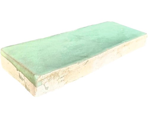 Handgemaakte tegel Zellige Bejmat 15 vert clair 5x15cm glanzend