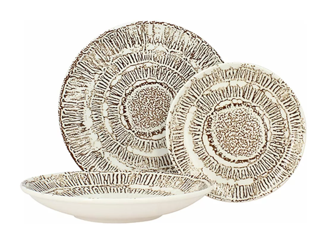 Novastyl - Lot 6 Assiettes Plates Lodge 27cm En Porcelaine