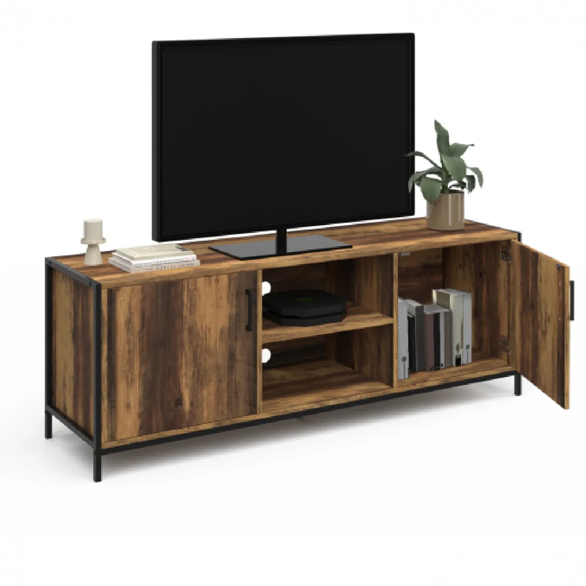 IDMARKET Meuble TV HAWKINS 140 cm
