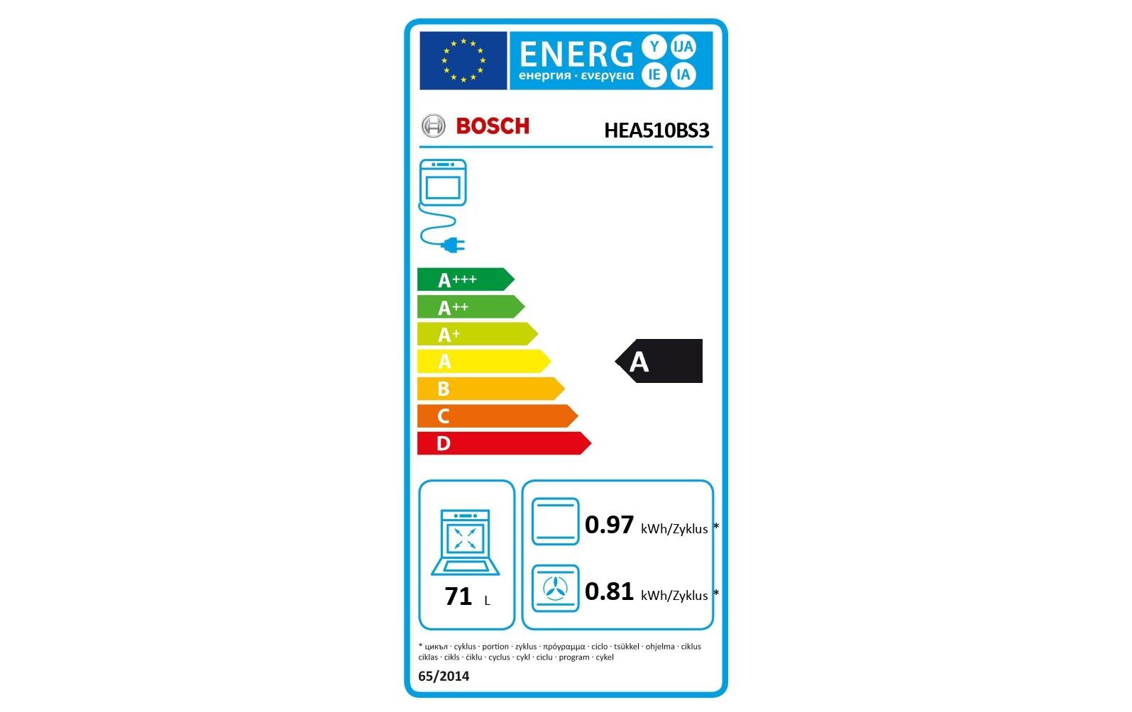 Einbaubackofen HEA510BS3 Edelstahl A<br>Backofen für den Einbau