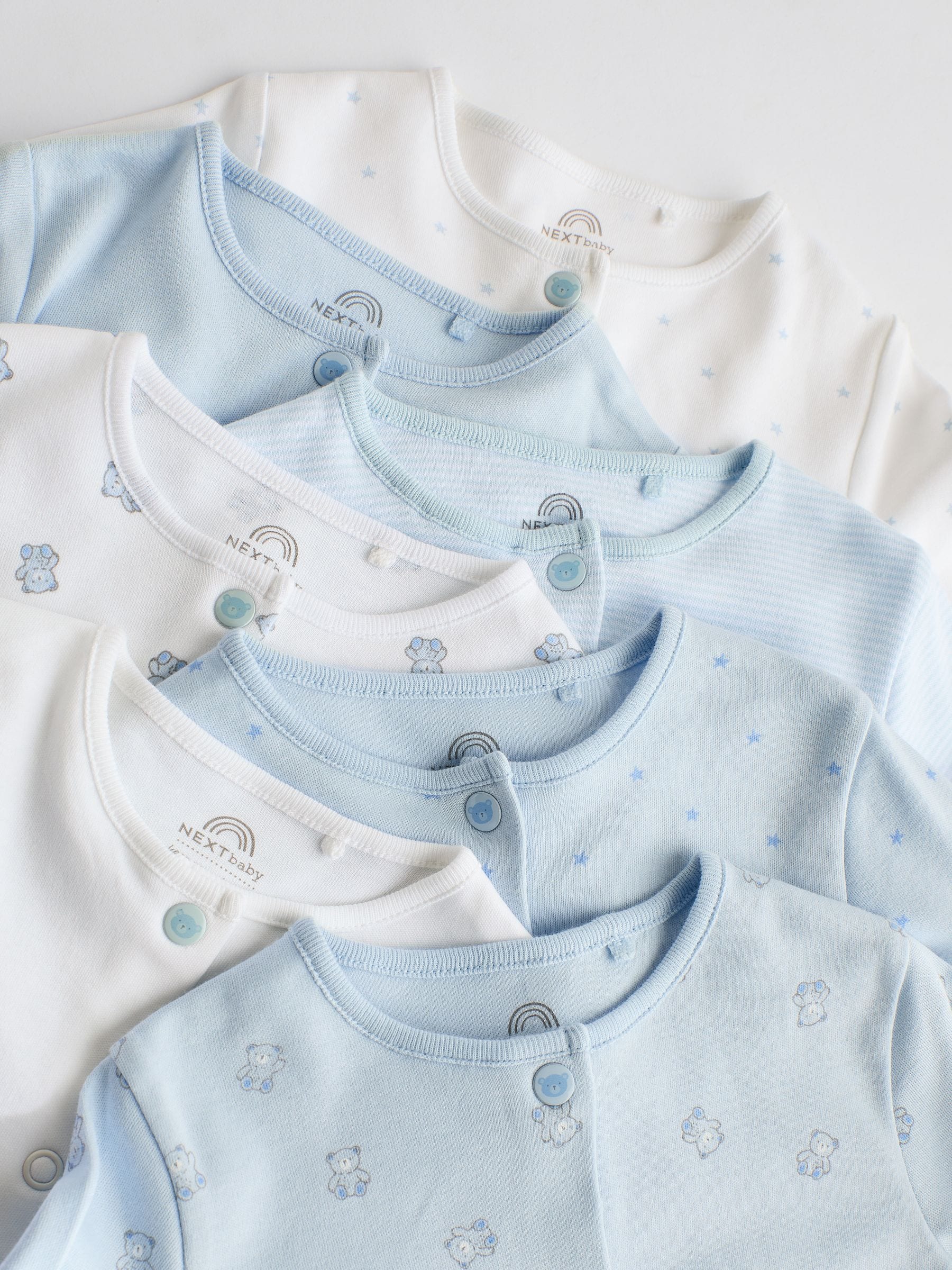 Blauw - Babypyjama met berenprint (0-2jr)