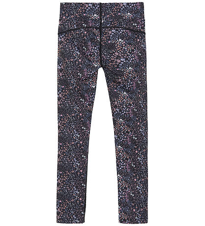 Color Kids Leggings - Phantom m. Blumen