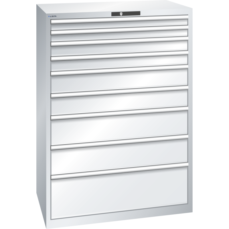 Armoire à tiroirs Lista 54 x 36E  H 145 x L 102,3 x P 72,5 cm 9 tiroirs Key Lock