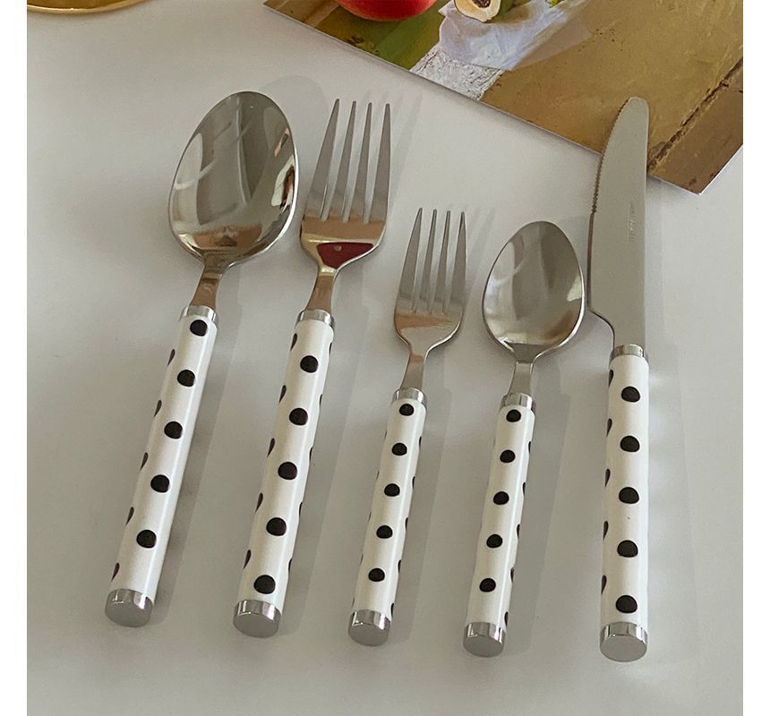 Hashi - Polka Dot roestvrijstalen mes / vork / lepel
