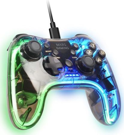Mars Gaming - MGP-C - Gamepad - Zwart - Neon RGB - USB-A/USB-C