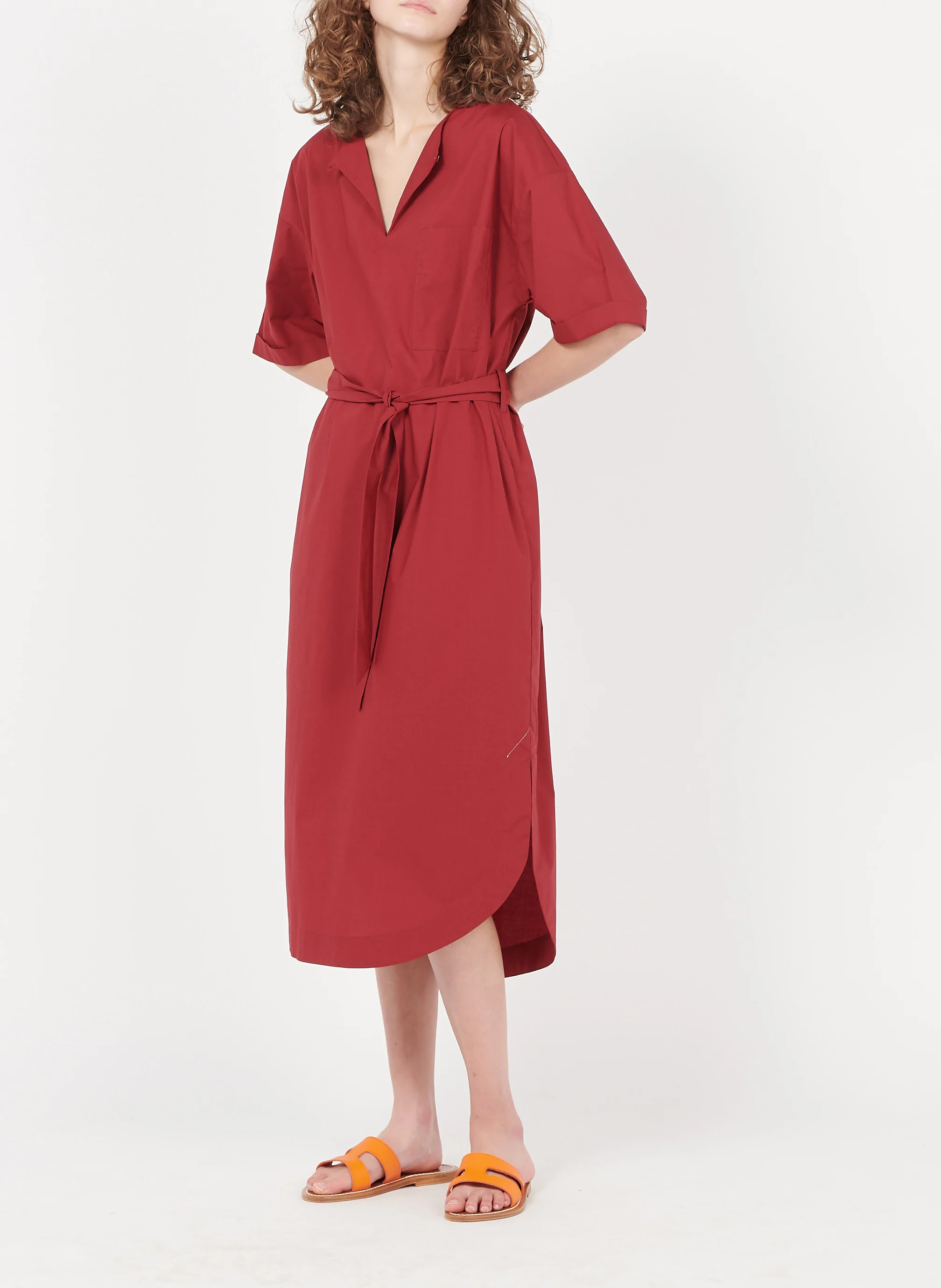 BEMA - Robe midi col rond ample en coton | Violet