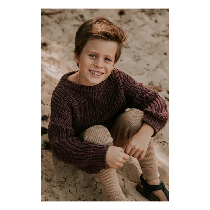 Yuki Pull Chunky Coton Bio | Bordeaux