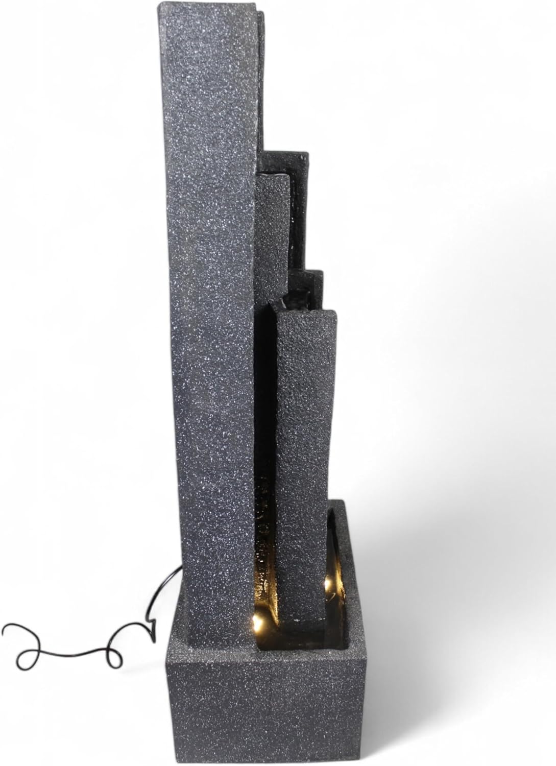 Gartenbrunnen BK903 Wasserwand 99 cm Standbrunnen Springbrunnen mit Beleuchtung Wasserfall Gartendeko Zimmerbrunnen