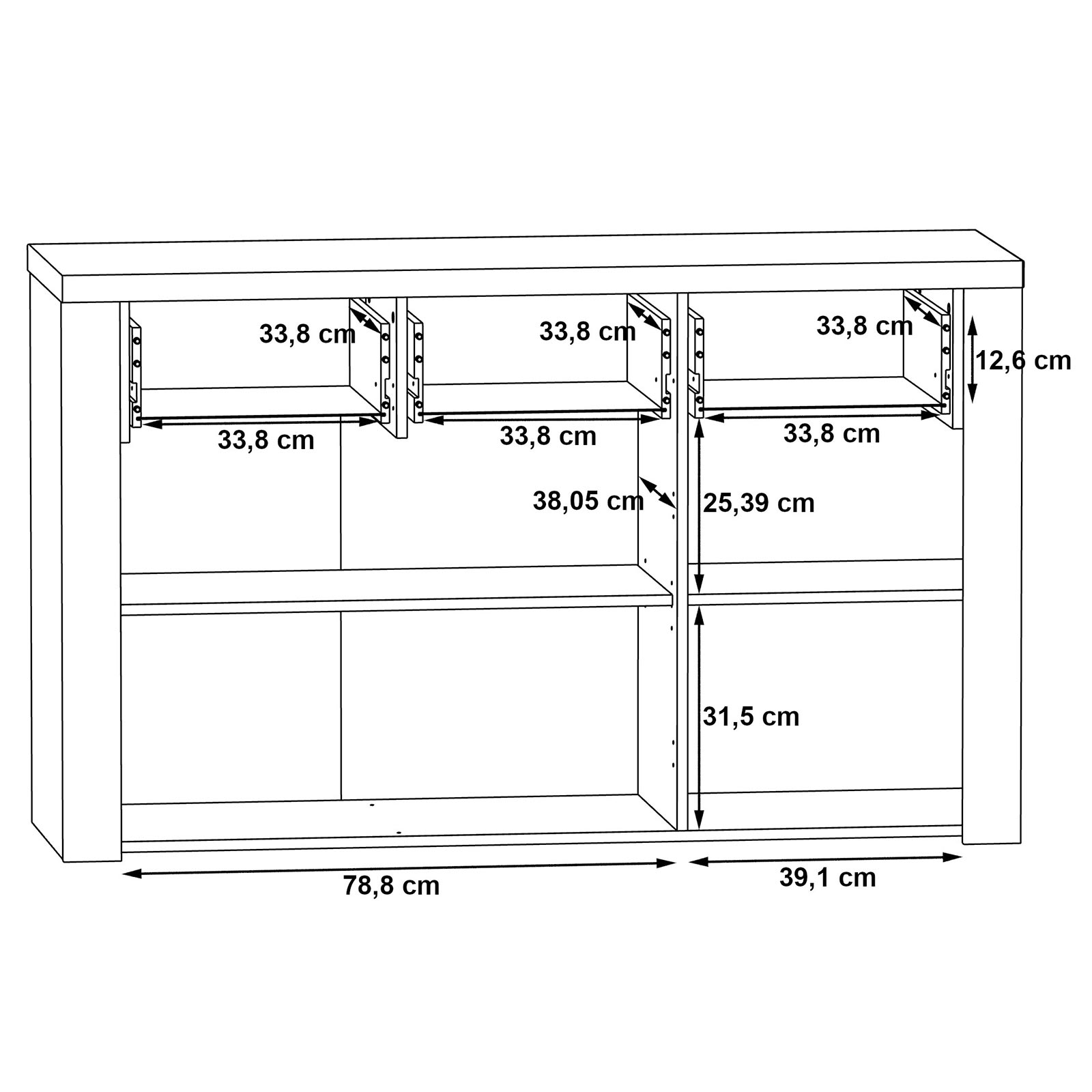 Sideboard - Sonoma Eiche - 136 cm