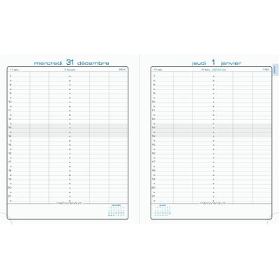 Agenda Volga La Journée Planifiée 22 - 1 jour par page - 18 x 22,5 cm - disponible dans différentes couleurs - Exacompta