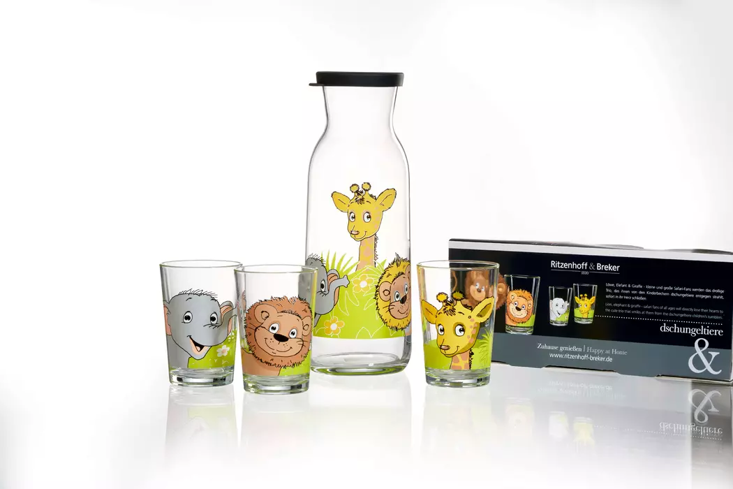 Wasserglas Dschungeltiere 3tlg.
