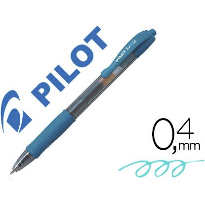 Roller pilot g2+ 7 fun ecriture moyenne 0.4mm encre gel retractable corps translucide grip caoutchouc turquoise