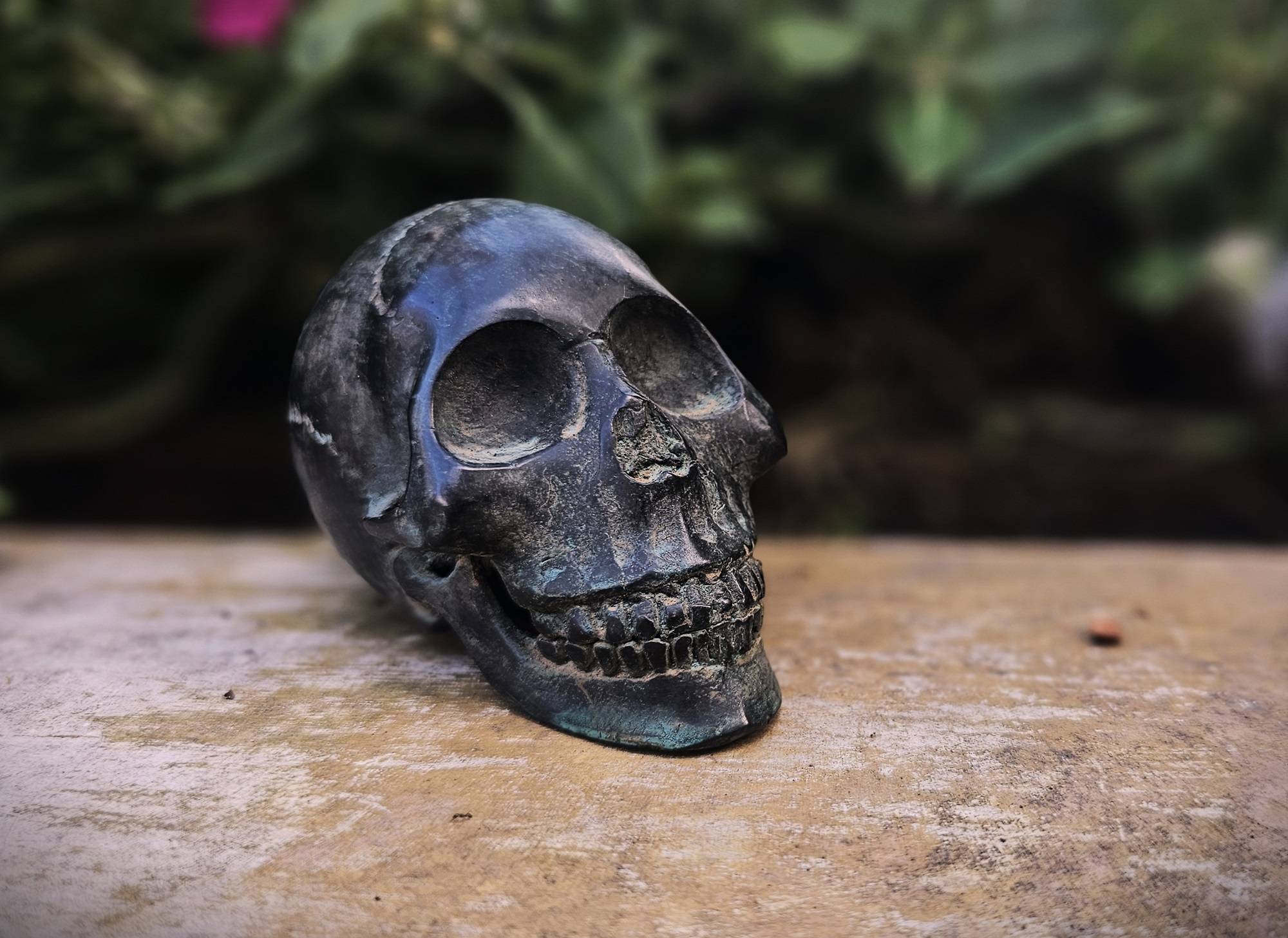 Bronze-Schädel, H 6 cm, L 10 cm, B 5 cm von fischer's lagerhaus
