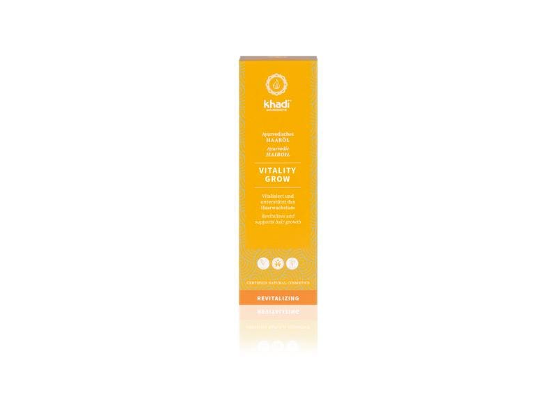 khadi Haaröl ayurvedisch Vitality Grow 50 ml Veganes Öl gegen Spliss, Haarausfall und belebt die Kopfhaut