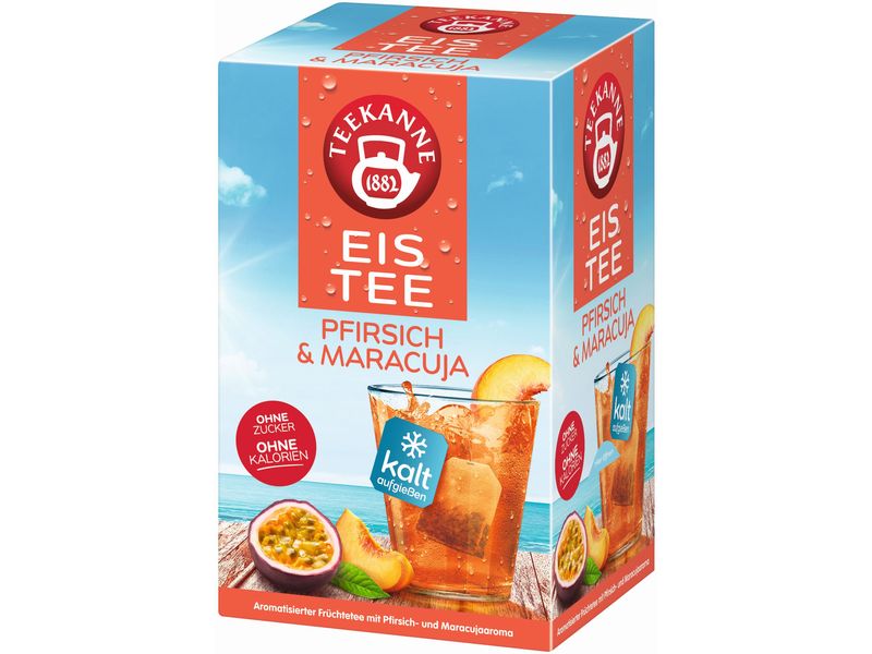 Teekanne Cool Sensations Ice Tea Pfirsich-Maracuja, 18 Stüc Aromatischer Früchtetee zum kalten Aufgiessen