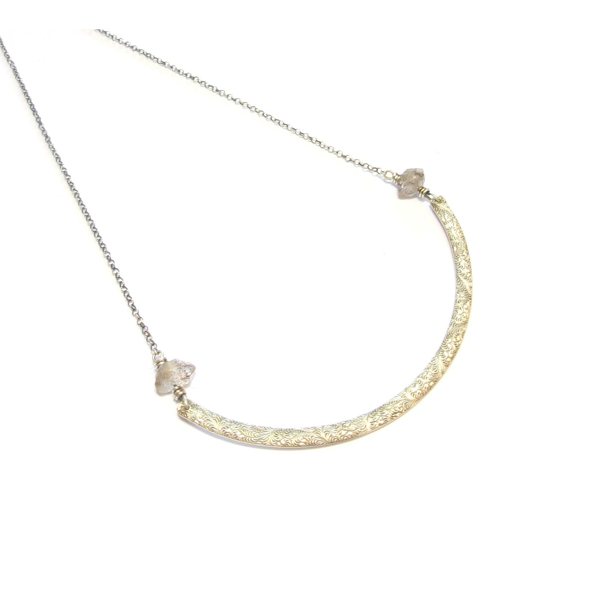 Collier Ethnique Argent 925 et Quartz Diamant