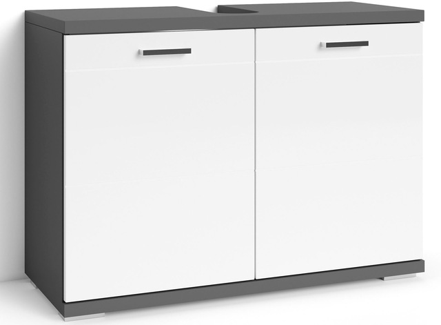byLIVING Waschbeckenunterschrank »Nebraska« Breite 80 cm, Badezimmerschrank, MDF-Fronten in Hochglanz-Optik