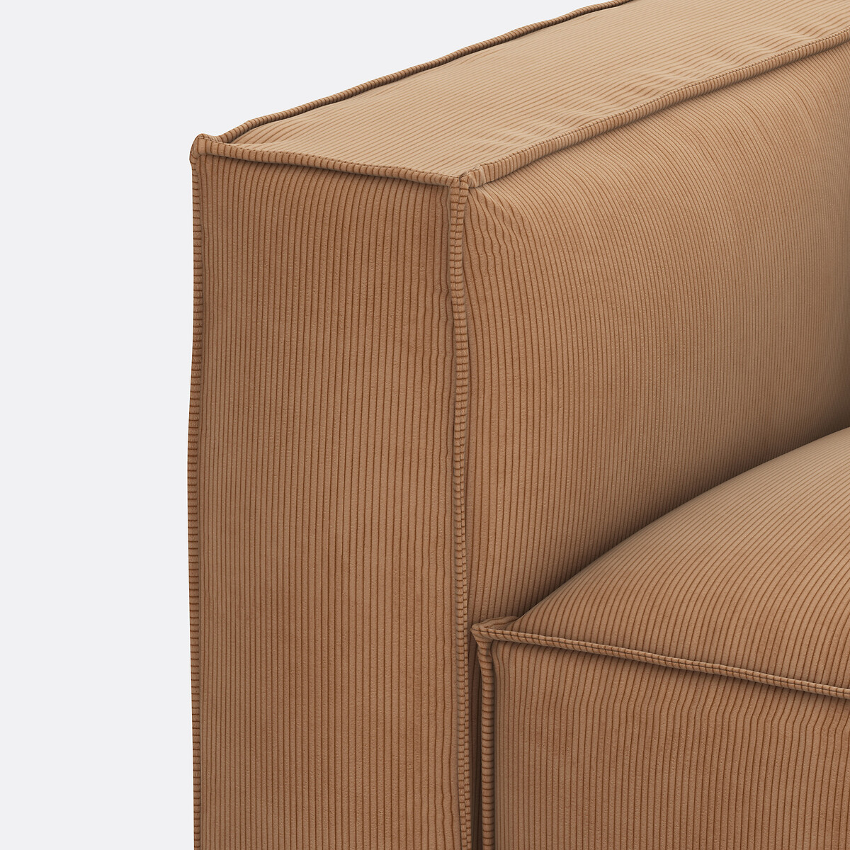 LA REDOUTE INTERIEURS<br>Sofá modular de 3 lugares e 1 pufe em veludo cotelê Seven
